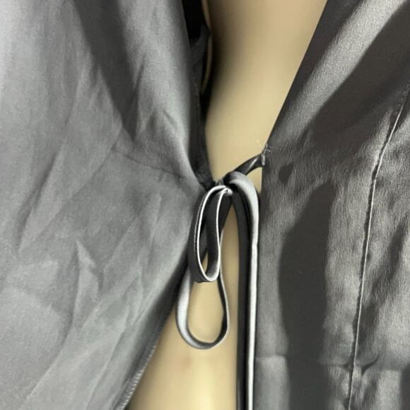 Victoria's Secret Gun Metal Grey Satin Belted Robe M/L - Picture 3 of 6